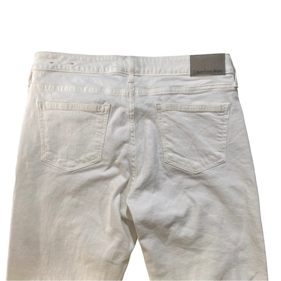 Calvin Klein Ankle Skinny Women Ivory Wash Jeans Sz 12 x28 NWT Denim Stretch - Picture 8 of 14